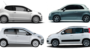 VW Up! 3-5D against Fiat 500 and Panda