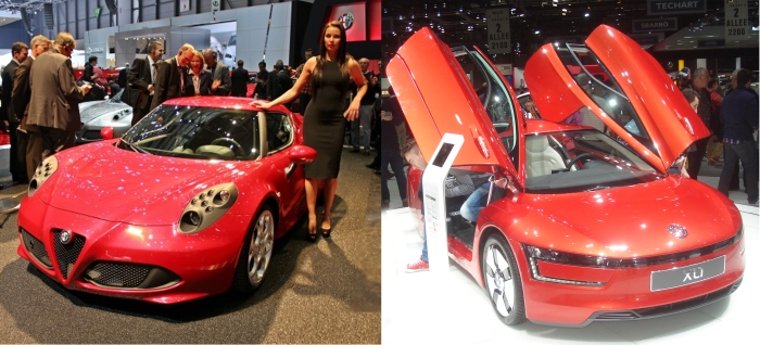 Geneva 2013 is a good example. VW's rock star was the XL1, a 3.88 m long hybrid coupe with the latest technology to become a referent of efficiency for future cars. Weight: 795 kg; CO2 emissions: 24 g/km. Fiat group's main event was the presentation of the Alfa Romeo 4C: the lightest entry sporty car available with 4 hp/kg. VW points on fuel efficiency. Fiat points on efficiency for fun. Two body languages, two different messages. Two different worlds. Source: Wikipedia