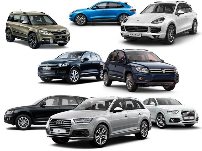 Currently VW Group SUV range is composed by 8 different nameplates: 1 B-SUV, 2 C-SUVs, 2 D-SUVs and 3 E-SUVs. For comparison reasons, Jeep as a brand has 6 different nameplates. 